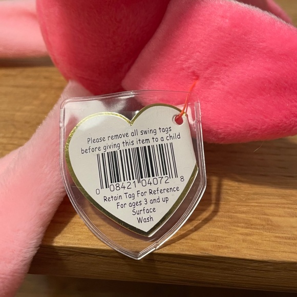 Ty Beanie Babies Pinky Flamingo Pink 1995 – New Tag Protector VINTAGE - Picture 3 of 8